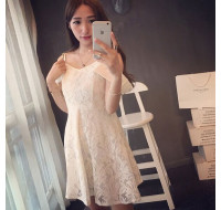 夏裝新款韓版連衣裙(白色)**x152152457 J-11189