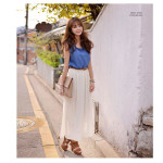 新款韓版連衣裙(單色牛仔藍+白色)**x152090931 J-10964