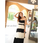 新款韓版連衣裙(單色黑白色) J-11045