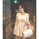 新款性感蕾絲連衣裙（白色）  J-11989