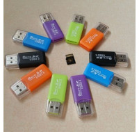 迷你讀卡器MicroSD/TF讀卡器TF讀卡器(顏色隨機)(support 500GB SD card) J-14732