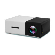環保包裝家用迷你微型投影機LED娛樂機1080P高清投影機(黑白色) J-14219