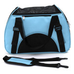貓狗外出寵物旅行袋折疊包手提包四​​面透氣網格包寵物包(藍色) J-13639