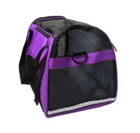 外出透氣寵物包手提單肩狗貓旅行包(紫色) J-13565