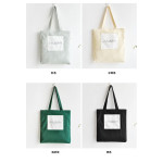 時尚潮流帆布袋單肩包環保袋購物袋(米黃色) J-13814