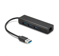 USB千兆網卡USB 3.0 HUB RJ45網卡轉接頭適用於平板筆記型電腦(顏色隨機) J-14312
