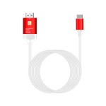 Type c to hdmi USB3.1 C轉HDMI+USB充電線雙色款HDMI高清晰線(紅色) J-14293