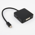 螢幕顯示器轉接線 Mini DP Displayport轉VGA+HDMI+DVI轉換線 Macbook(黑色) J-14223