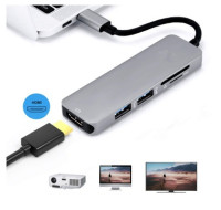 type-c USB3.0轉換器4k MacBook轉HDMI HUB 讀卡機 J-14205