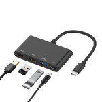環保包裝USB-C HUB TYPE-C集線器PD供電(顏色隨機) J-14729