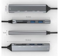 迷你type-c集線器/SD/TF讀卡器/USB 3.0 HUB集線器(顏色隨機) J-14738