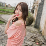 簡約露肩連袖寬鬆T恤(粉色) J-12540