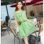 韓版甜美時尚圓擺連衣裙(綠色) FD87 J-11555