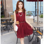 韓版甜美時尚圓擺連衣裙(紅色) FD87 J-12622