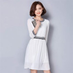 新款氣質雪紡連衣裙(白色) J-12353