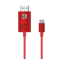 品名: USB3.1 to HDMI 高清轉換線 HUB TYPE-C轉HDMI 4K60hz(紅色) J-14151 全新 G-2417