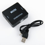 品名: 筆電桌機電視顯示器HDMI轉VGA視頻轉換器高清 HDMI to VGA轉換器 HDMI TO VGA(黑色) J-14207 全新 G-2791