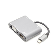 USB3.0 Type-C to HDMI 支援PD充電 影音傳輸轉換器HUB 多功能四合一集線器 七成新 G-4177