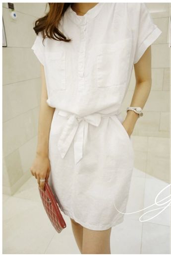 新款韓版連衣裙(白色)