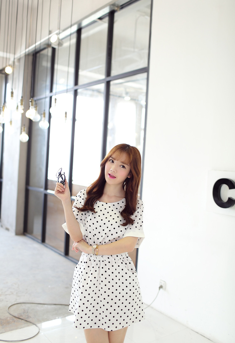 新款韓版洋裝連衣裙(白色)**x152150038