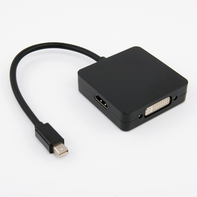 螢幕顯示器轉接線 Mini DP Displayport轉VGA+HDMI+DVI轉換線 Macbook(黑色)