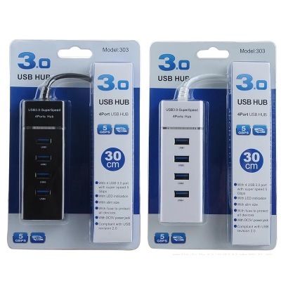 環保包裝USB3.0 HUB 4 PORT 3.0分線器3.0集線器HUB擴展器USB電腦集線器(白色)