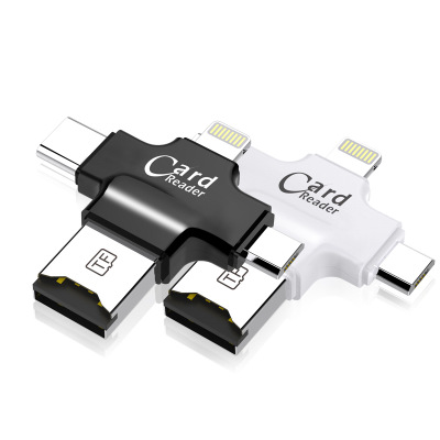 四合一 OTG 讀卡機 Lightning + USB + MicroUSB + Type C