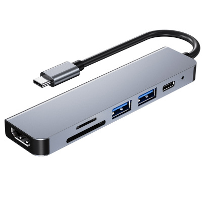 usb-c type-c hub 集線器適用於筆電桌機macbook PD快充 六合一type-c轉hdmi+pd+usb*2+sd+tf