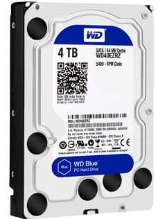 WD藍標4TB 3.5吋桌上型硬碟64MB/5400轉/3年保固