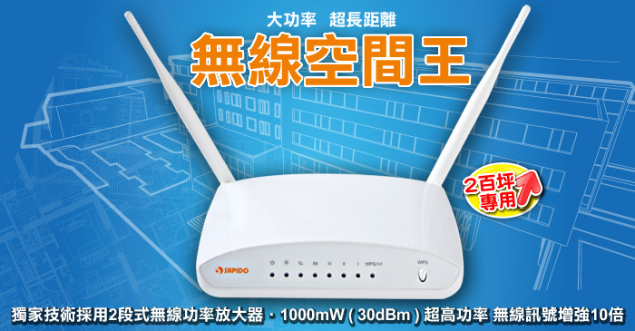 二手品_Sapido N速 高效率多網型無線寬頻分享器(RB-1732)